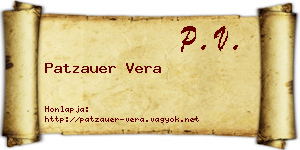 Patzauer Vera névjegykártya